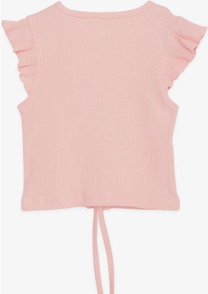 Kız Çocuk Crop Tişört Bağcıklı Fırfırlı 8-14 Yaş, Somon fiyatları