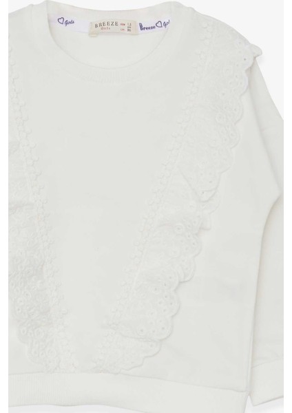 Kız Çocuk Sweatshirt Güpürlü 1.5-5 Yaş, Ekru modelleri