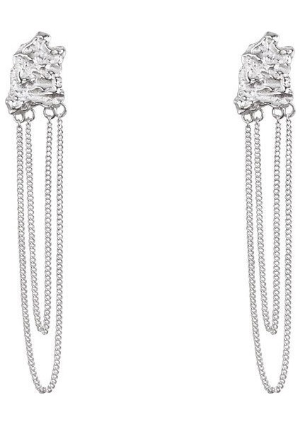 S925 Gümüş Püskül Küpe, Uzun Moda Küpeler (Yurt Dışından)