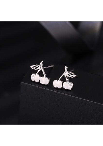 Gümüş Fransız Kiraz Saplama Küpe, Premium Duygu Temperament Küpe (Yurt Dışından)