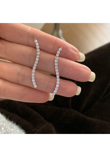 Zirkonya Saplama Küpeler, Premium Duygu Temperament Uzun Küpeler (Yurt Dışından)