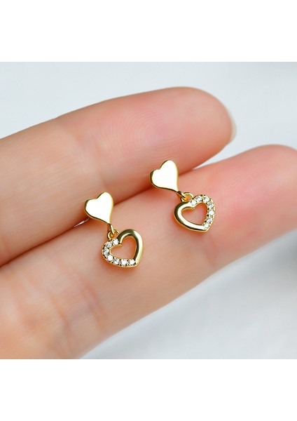 S925 Gümüş Kalp Şeklinde Küpe, Sade ve Çok Yönlü Gümüş Küpe (Yurt Dışından) fiyatları