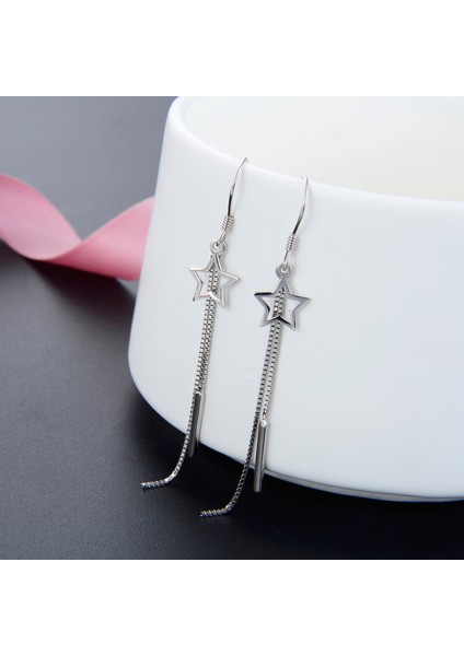 S925 Gümüş Moda Yıldız Küpe, Basit Yaratıcı Küpe Takı (Yurt Dışından)