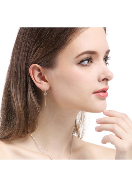 S925 Gümüş Moda Yıldız Küpe, Basit Yaratıcı Küpe Takı (Yurt Dışından) fırsatları