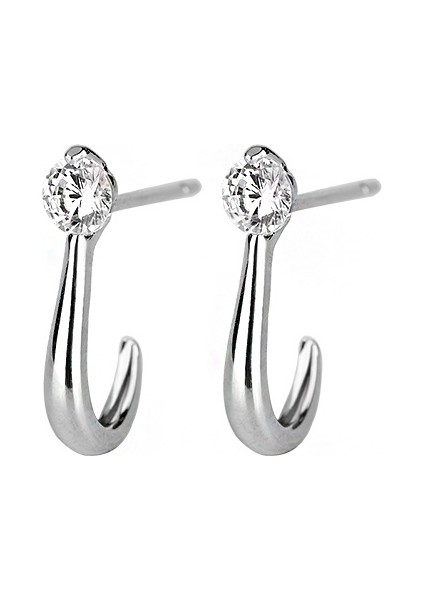 Gümüş Sade Kavisli Saplama Küpe, Bayan Küpe, Tatil Hediyesi (Yurt Dışından) fiyatları