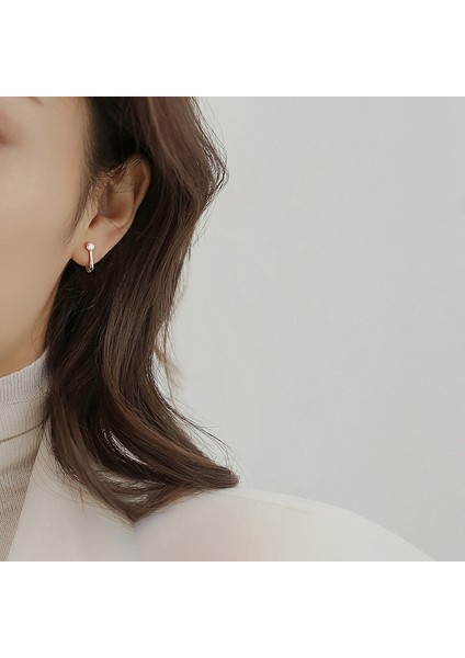 Gümüş Sade Kavisli Saplama Küpe, Bayan Küpe, Tatil Hediyesi (Yurt Dışından) modelleri