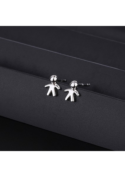 Gümüş Insan Şeklinde Saplama Küpe, Mini Küpe, Alerjik Olmayan (Yurt Dışından) fiyatları