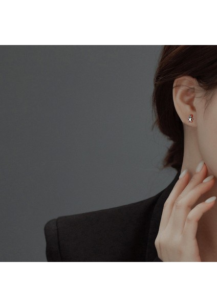 Gümüş Insan Şeklinde Saplama Küpe, Mini Küpe, Alerjik Olmayan (Yurt Dışından) modelleri