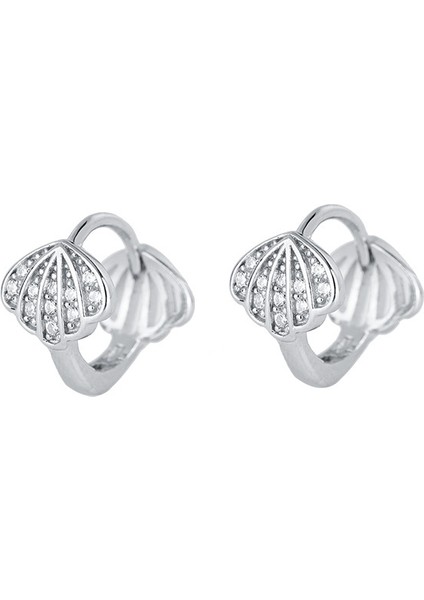 Kabuk Küpeler, Gümüş Basit Set Zirkonya Taraklı Kulak Klipsleri (Yurt Dışından) fiyatları