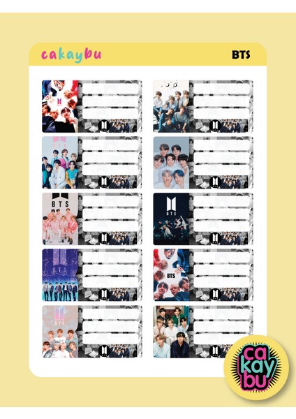 Bts Kpop Okul Defter Etiket Yapıştırma Sticker
