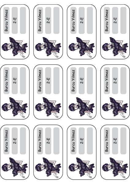 A4 4 Sayfa 1.sınıf Wednesday Addams Okul Defter Etiket Seti 111 Adet indirimleri