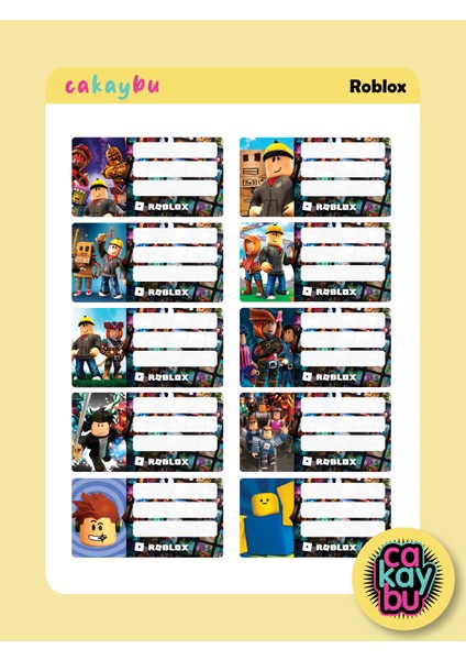 Roblox Okul Defter Etiket Yapıştırma Sticker