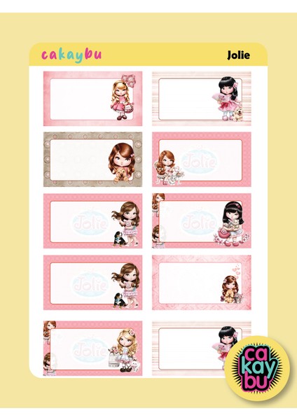 Jolie Defter Etiket Yapıştırma Sticker