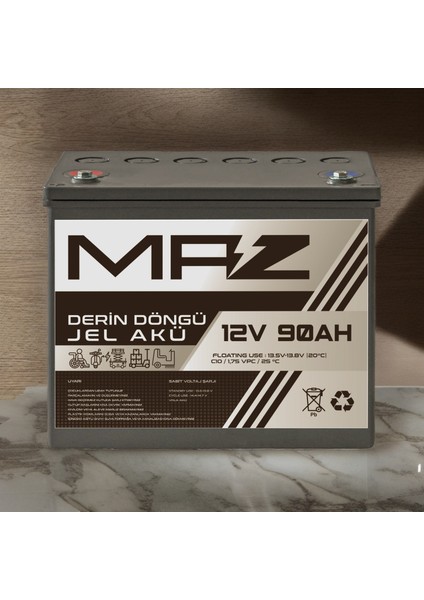 12 Volt 90 Amper Derin Döngü Jel Akü Max Performans