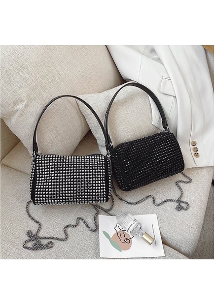 Elmaslarla Dolu Elmas Taklidi Çanta Koltuk Altı Elmas Çanta El Taşıma Küçük Kare Çanta (Yurt Dışından) fiyatları