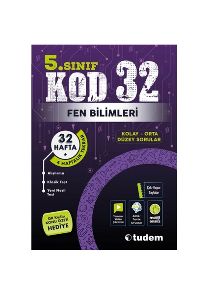 Tudem Yayınları 5. Sınıf Kod 32 Fen Bilimleri Kolay-Orta Düzey Sorular