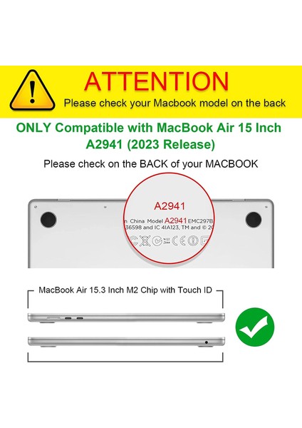 MacBook Air 15 Inç A2941 Model Uyumlu Koruyucu Kapak Çift Parça fiyatları