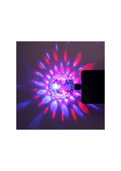 Sese Duyarlı Rgb Ledli 360 Derece Micro USB Mini Disko Işığı