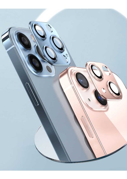 Apple iPhone 13 Kamera Lens Koruyucu Kolay Takma Aparatlı Metal Malzemeli (Cl-03)