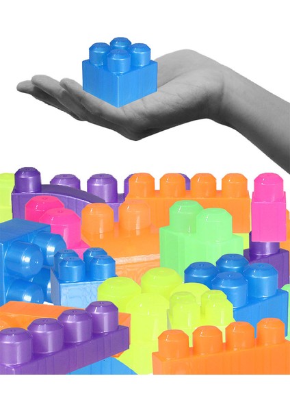 3059 Neon Renkler Mega Blok Seti 56 Parça Kovalı