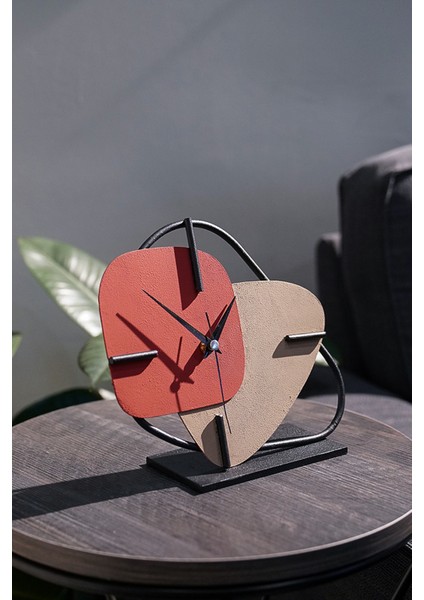 Muyika Brazil Metal Masa Saati Kremit-S. Kahve 25X22CM fiyatları