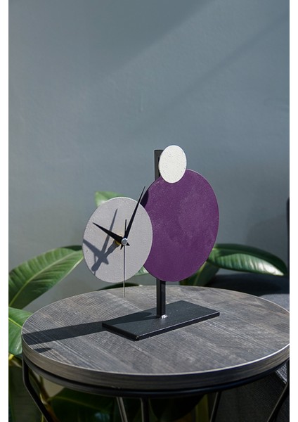 Muyika Pavimento Metal Masa Saati Mor-Gri-Ekru 26X25CM modelleri