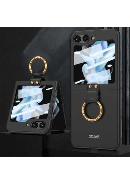 Galaxy Z Flip 5 Kılıf Yüzüklü Mat Leke Yapmaz Katlanabilir Tasarım Kamera Korumalı Slim Fit