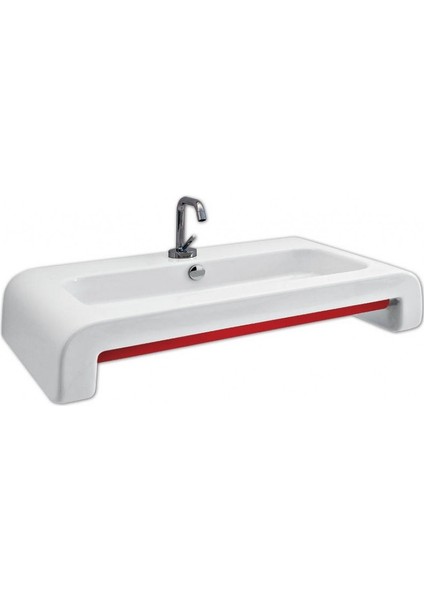 Lavabo Artceram Lafontana 74X45 Beyaz Kırmızı