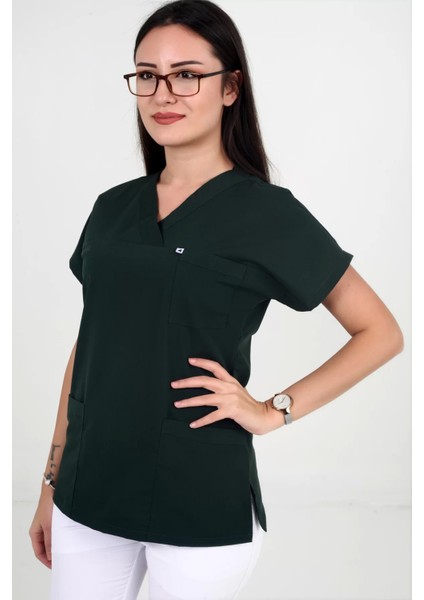 Deniz Iş Kadın Linda Yarasakol Acı Yeşil Renk Scrubs Teküst fiyatları