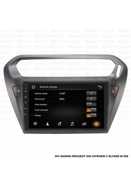 Peugeot 301 Android 12 Multimedya Carplay 4gb RAM+64GB HDD Navigasyon Ekran modelleri