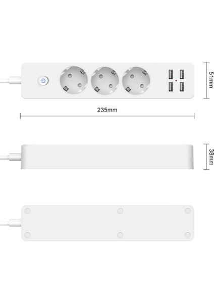 Eu Tak Akıllı Elektrik Soketi Uzatma Kablosu Soketi - Beyaz (Yurt Dışından) modelleri