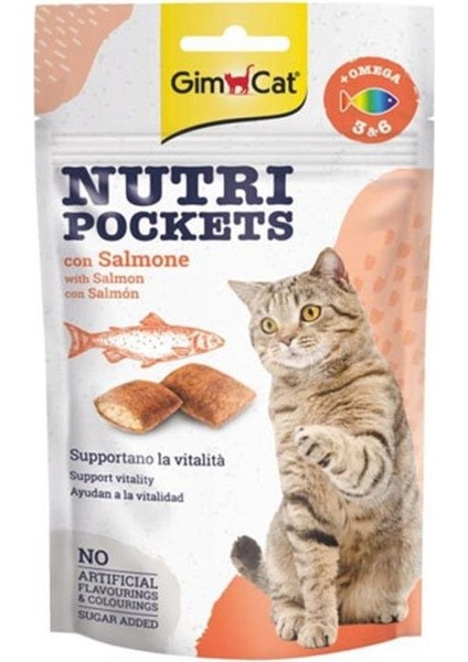 Nutripockets Kedi Ödülü Kedi Somon Balıklı Omega 3_6 60GR