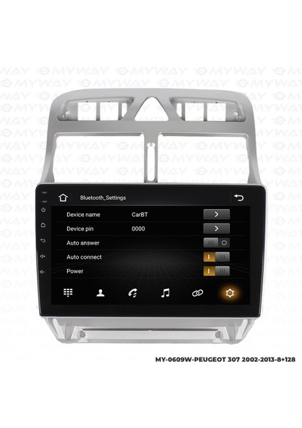 Peugeot 307 Android 12 Multimedya Carplay 4gb RAM+64GB HDD Navigasyon Oem Ekran