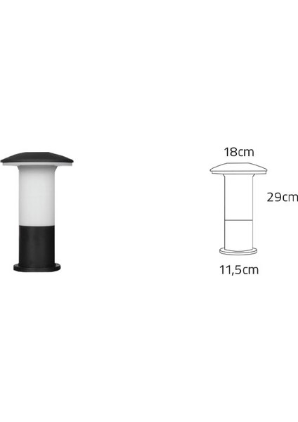 29 cm E27 Duylu Mantar Aplik, Bahçe Duvar, Yol, Çim Aydınlatma Armatürü, Set Üstü Dekoratif Aplik
