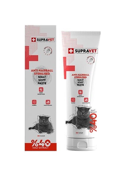 Supravet Sterilised Hairball Kısırlaştırılmış Kedi Macunu 100 gr