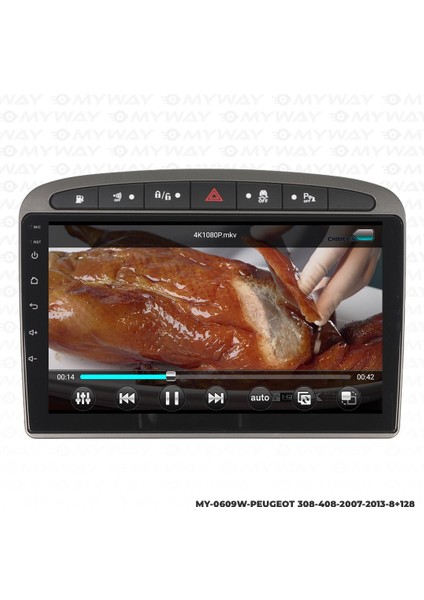 Peugeot 308 Android 12 Multimedya Carplay 4gb RAM+64GB HDD Navigasyon Ekran