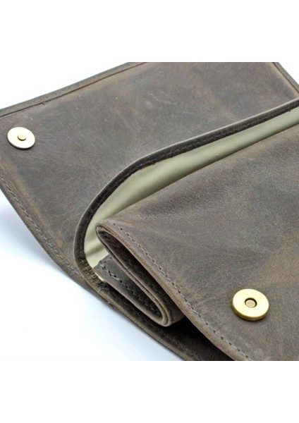 Peat Tobacco Pouch 3 Kahve Deri Pipo Tütün Kesesi