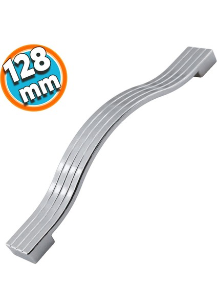 Mobilya Mutfak Dolabı Çekmece Kapı Dolap Kapak Kulpu Kulbu Krom 128 mm Metal Kulp
