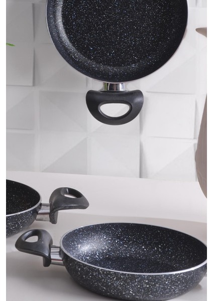 Sanat Sahan Seti Granit 3'lü Sahan Tavası 18-20-22 cm modelleri