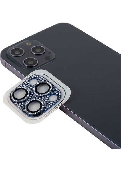 Apple iPhone 11 Pro Max Kamera Lens Koruyucu Parıldayan Taşlı ve Renkli Tasarım Kolay Takma Aparatlı (Cl-08)