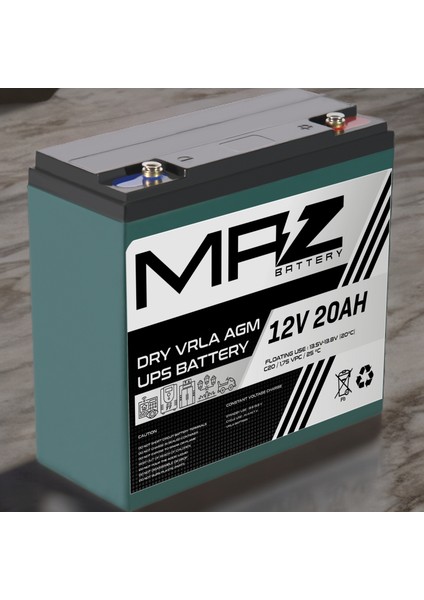 Maz Akü 12 Volt 20 Amper (Ah) Kuru Agm Vrla Akü (Yeni Üretim)