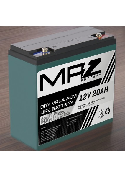 Maz Akü 12 Volt 20 Amper (Ah) Kuru Agm Vrla Akü (Yeni Üretim)