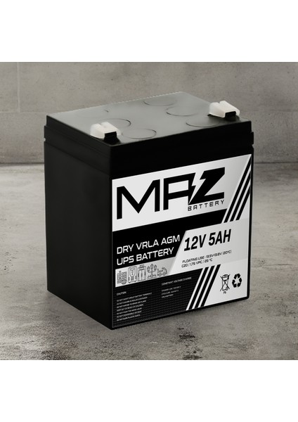 Maz Akü 12 Volt 5 Amper (Ah) Kuru Agm Vrla Akü (Yeni Üretim)