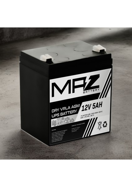 Maz Akü 12 Volt 5 Amper (Ah) Kuru Agm Vrla Akü (Yeni Üretim)