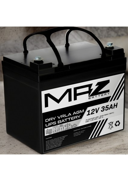12 Volt 35 Amper (Ah) Kuru Agm Vrla Akü (Yeni Üretim)