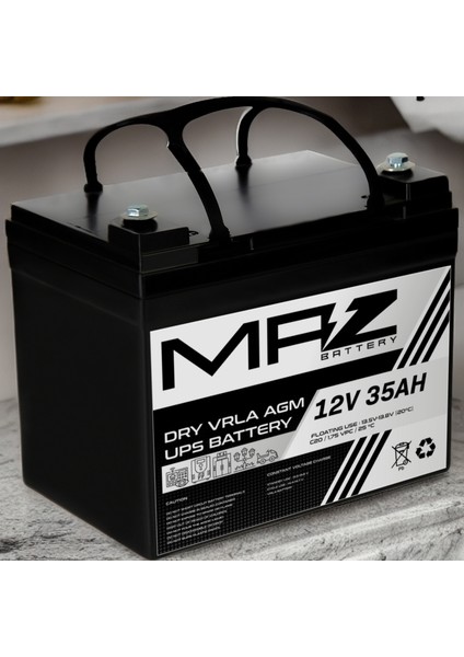 12 Volt 35 Amper (Ah) Kuru Agm Vrla Akü (Yeni Üretim)