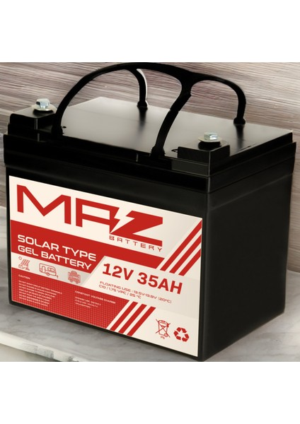 12 Volt 35 Amper (Ah) Solar Jel VRLA Akü (Yeni Üretim)