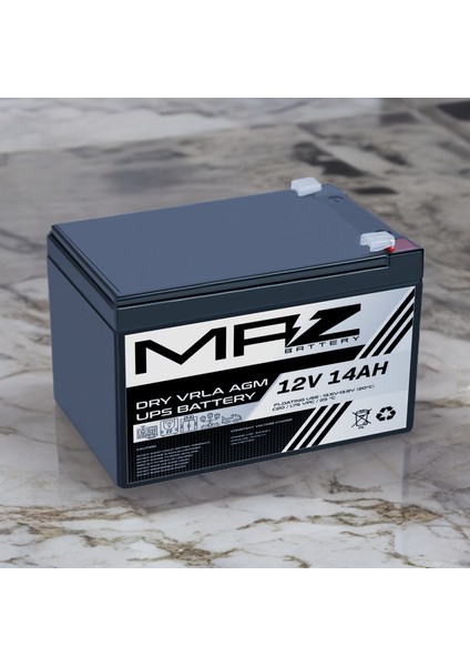 12 Volt 14 Amper (Ah) Kuru Agm Vrla Akü (Yeni Üretim)