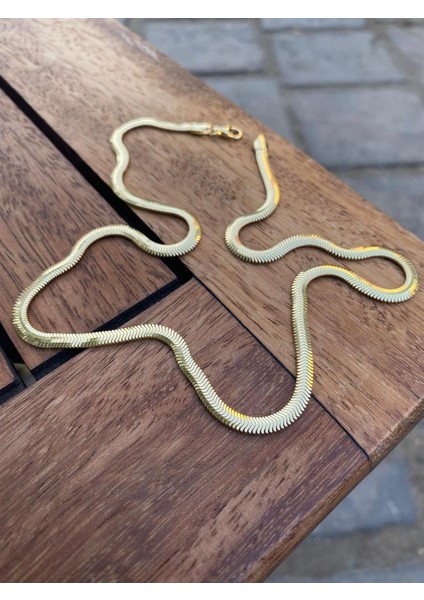 Kadın Gümüş Ithal Yassı Zincir