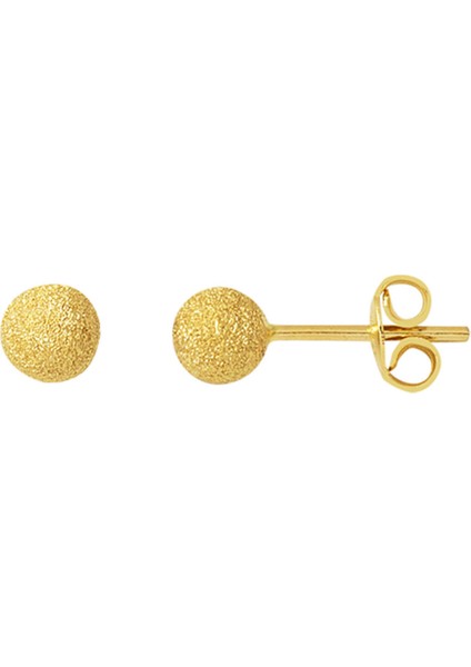 Kumlu Tasarım 14 Ayar Altın Top Küpe 5 Mm.